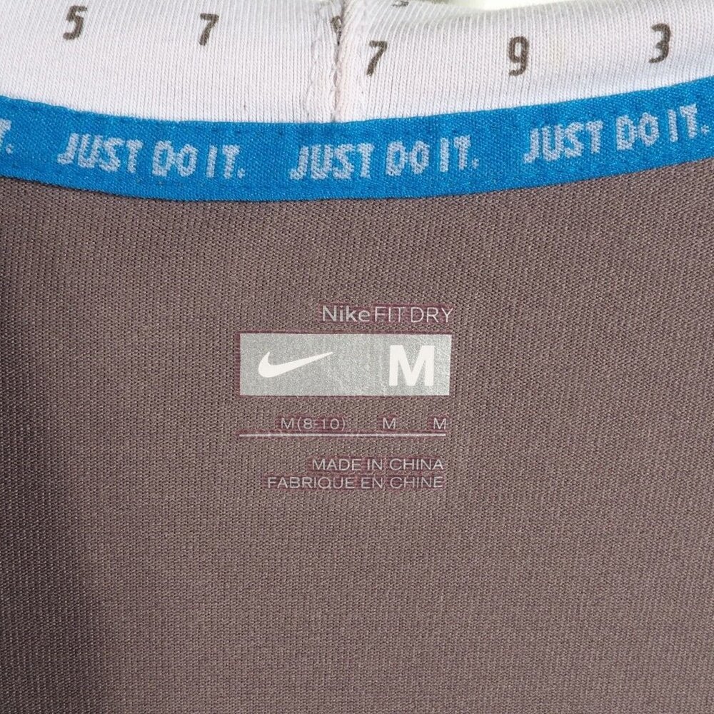 Nike Fit Dry Hoodie Women Medium Pullover Gray Blue Full Zip Numbers in Hood - Picture 9 of 10